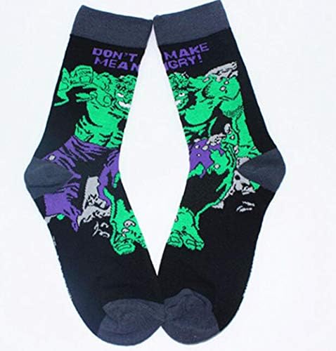 Jintong 6Pairs Men Socks Novel Comics Avenger Captain America Cartoon Socks Batman Superman Iron Man Hulk Socks Women Cotton Couple Sox