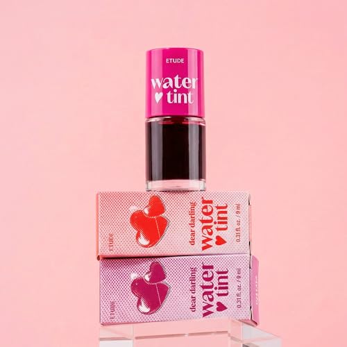 Image of ETUDE Dear Darling Water Tint, Tomato Ade, Lip and Cheek Stain, Warm Coral Water Blush Tint, Long Lasting Smudge Proof Korean Lip Tint, Lightweight K-Beauty Makeup, 9g