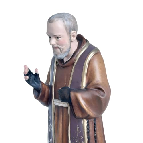Saint Père Pio figurine de crèche en bois véritable à offrir