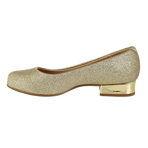 Sapato Menina Molekinha Glitter Dourado