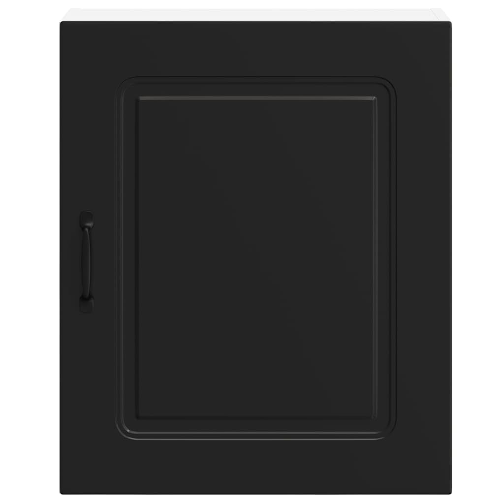 Kalmar Küchen-Hängeschränke, 2 Stück, Schwarz Holzwerkstoff, 50x31x60 cm, vielseitige Lagerung für Küche und Speisekammer