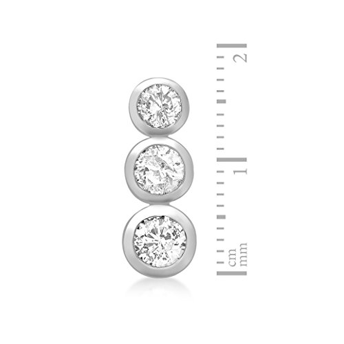 Carissima Gold Damen Diamant Trilogie Anhänger 18k (750) Weißgold