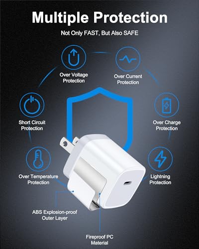 Image of Samsung Galaxy S26 USB C Fast Charger Block, 2Pack 20W PD3.0 AILKIN Wall Plug Charging Cube, 5V 3A USBC Power Adapter for Samsung Galaxy A17 A16 5G, iPhone 17 17e 16 15 Pro Max,