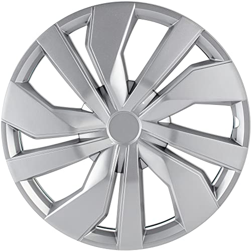 Oxgord Hubcaps 15 Inch Wheel Covers - (Set Of 4) Hub Caps For 15In Wheels Rim Cover - Hubcap Compatible With 2020-2021 Nissan Versa - Snap On Auto Tire Replacement Exterior Cap - Silver #TOP1