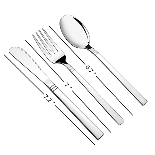 Xyskin 6-Piece Stainless Steel Travel Camping Cutlery Set, Portable Silverware Set Including Knife Fork Spoon With 2 With Cases #TOP1
