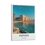 FJIWECWSQ Paphos Zypern-Vintage-Reiseposter, 30 x 45 cm, 
