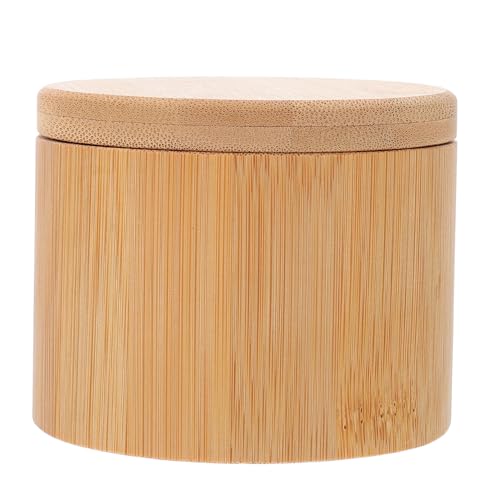 CIYODO Simple Practical Rotating Condiment Holder Bamboo Seasoning Jar Storage Rack for Kitchen