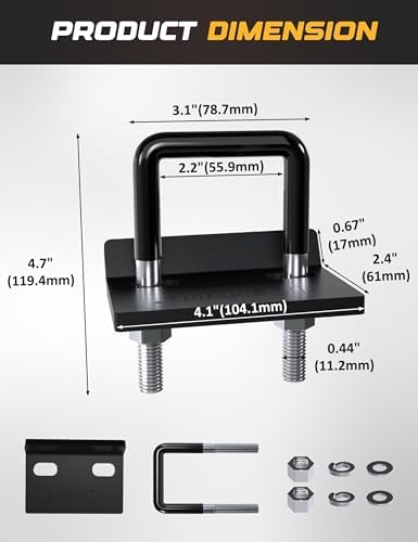 RETRUE Anti Rattle Hitch Tightener 1.25"-2", Rubber Coated Hitch Stabilizer for Trailer Accessories, Anti Rattle Clamp Reduce Movement on Ball Mount Tray Cargo Carrier Bike Rack, 1 pcs, Black — view 5