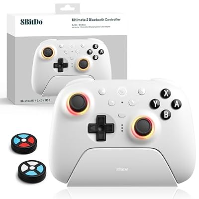 8Bitdo Ultimate 2 Bluetooth Controller TMR Joysticks (White)