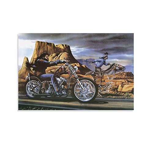 David, Mann Ghostt Rider Motorcycle Painting Art Boyfriend Gift Bar Decoration Posters (4) Wall Art Paintings Canvas Wall Decor Home Decor Living Room Decor Aesthetic 24X36Inch(60X90Cm) Unframe-Styl #TOP20