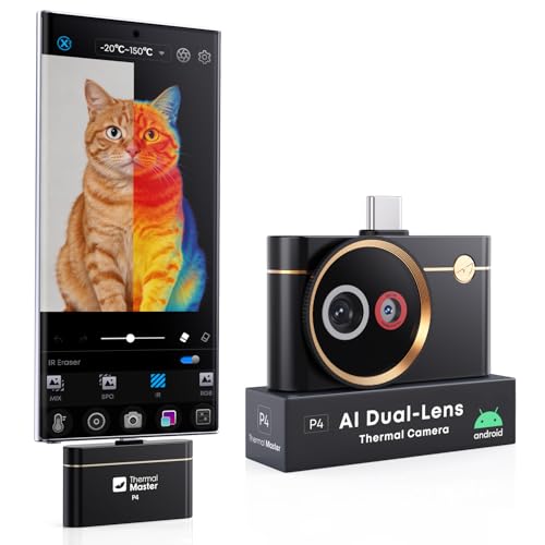 Wärmebildkamera für Android Thermal Master P4 Infrarotkamera mit Dual-Objektiv 512x384 X³ IR Auflösung Temperaturbereich -20℃-600℃, 0,035℃ Empfindlichkeit Geeignet für Elektrische und Haus-Inspektion