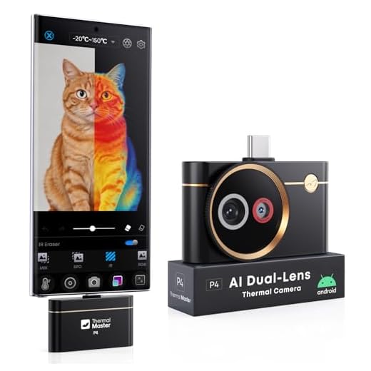 Wärmebildkamera für Android Thermal Master P4 Infrarotkamera mit Dual-Objektiv 512x384 X³ IR Auflösung Temperaturbereich -20℃-600℃, 0,035℃ Empfindlichkeit Geeignet für Elektrische und Haus-Inspektion