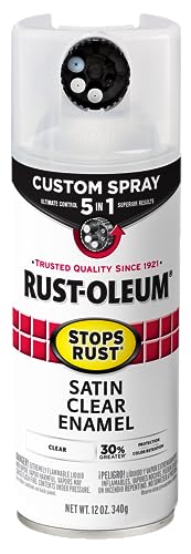 Rust-Oleum 376883 Stops Rust Custom Spray 5-in-1 Spray Paint, 12 oz, Satin Clear, (Pack of 1)