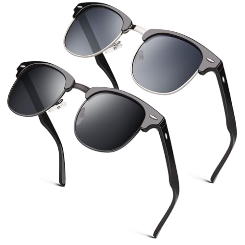 Image of GQUEEN Classic Horn Rimmed Semi Rimless Polarized Sunglasses for Men Women GQO6
