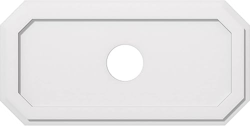 Miniatura 23 de Ekena Millwork CMP36X18ED-03000 Medallones de techo de uretano contemporáneo de PVC de grado arquitectónico Emerald 36"W x 18"H x 3"ID x 12 1/2"C x