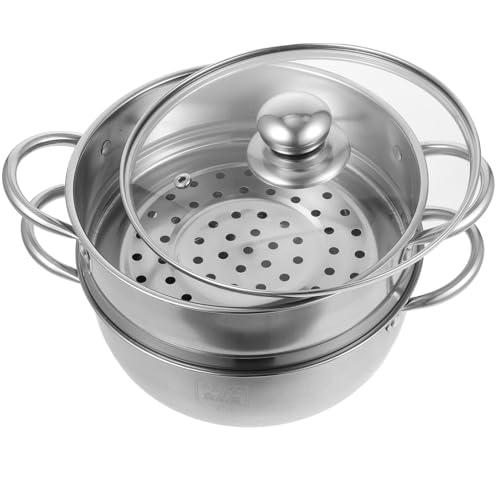 Homoyoyo Pentola per Zuppa in Acciaio Inossidabile Spessa Singolo Resistente alla Corrosione per Cottura Vapore su Piano Induzione Capacità Ampia e Facile da Pulire