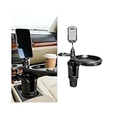 Guilcam Car Cup Holder Tray, 4-in-1 Vehicle Drink Holder Expander Adapter with Phone Holder & Food...