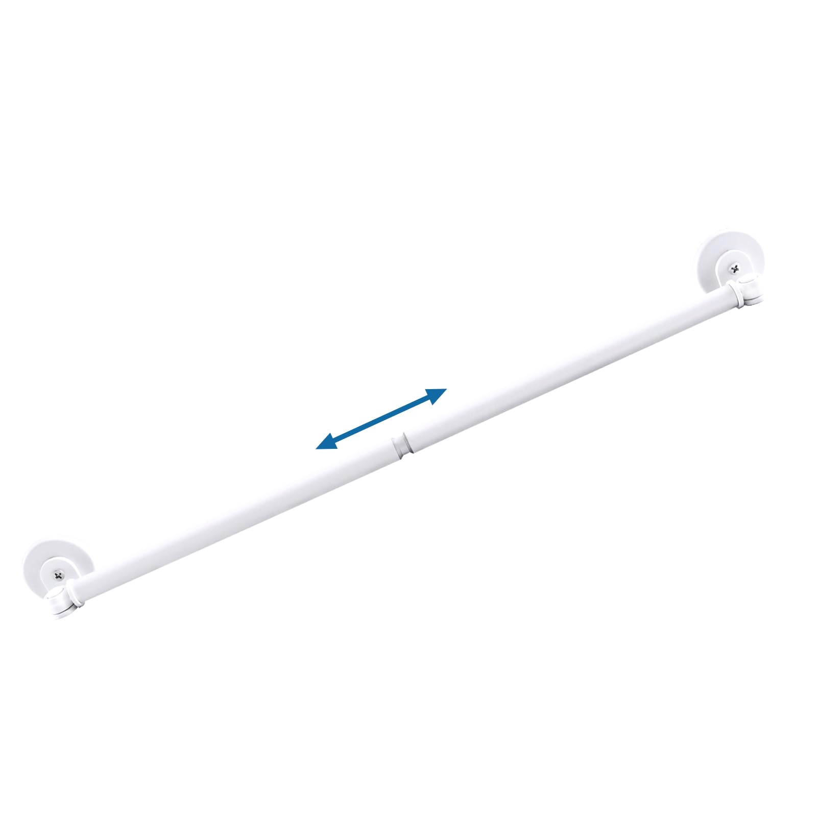 Magnetic Curtain Rod for Metal Door 16"-28", Magnet Cafe Curtain Rod For Small Window No Drill Rods Magnetic Sash Rods, White, 1 Pack