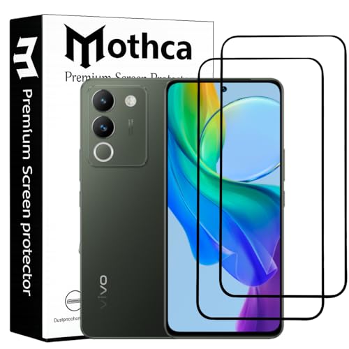 Image of Mothca Military-Grade Tempered Glass Screen Protector Compatible for Vivo Y200 / Y200E with Edge to Edge Coverage - Case Friendly, Anti-Scratch & Bubble-Free Installation Kit (Pack of 2)