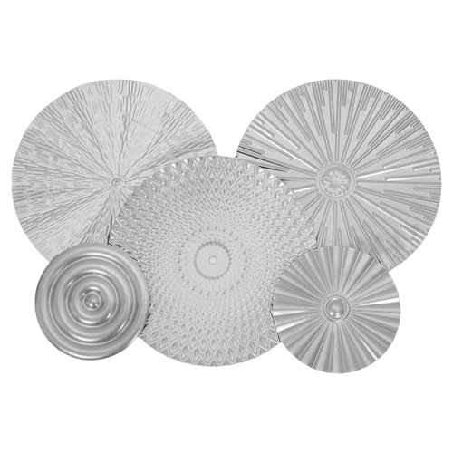 Disques ronds fer suspension murale géométrique métal argenté salon BAZEITFLOW