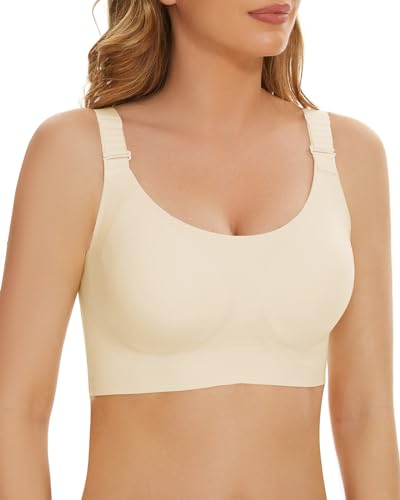 WOWENY Damen Stützender BH ohne Bügel Starker Halt Komfort Minimizer...