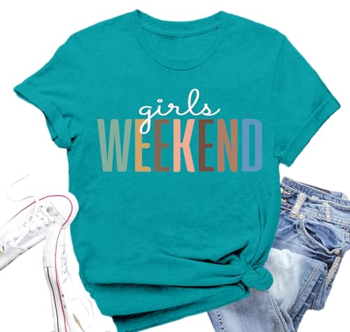 Valiri Girls Trip Shirts for Women Girls Weekend T-Shirt Best Friend Besties Travel Vacation Tee Tops Cyan
