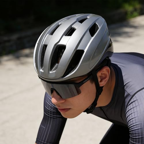 Casco de bicicleta transpirable ajustable PUSOKEI gris para reducir impactos 3