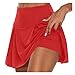 QAZX 2 In 1 Hosenrock Sweatpants Sommer Kurz Hose Damen High Waist Freizeit Tunnelzug Stretch Elastische Short Fitnesshose Sportshort Sommerhose Kurz Yogahose Laufshorts Radlerhose Freizeithosen
