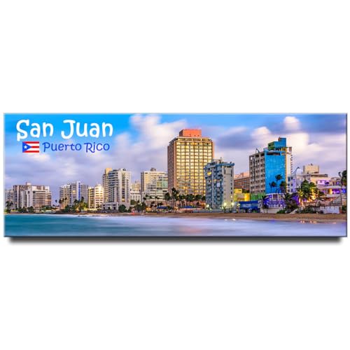 San Juan Panoramic Fridge Magnet Puerto Rico Travel Souvenir