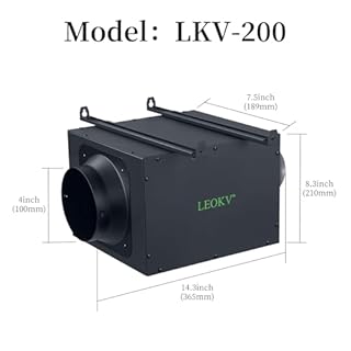 Ultra Quiet 4Inch In Line Fan,2 Speeds 200CFM Innovative low-noise design It is suitable for ventilation and air exchange in bedrooms,bathrooms,kitchens,studios and other places All-copper wire motors