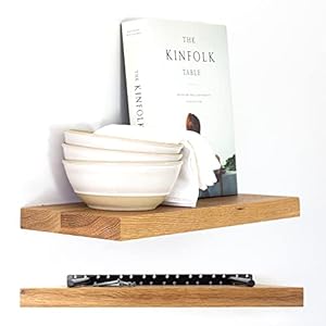 UltraShelf Solid Wood Floating Shelf for Wall Decor, White Oak, 18″ Long x 8″ Deep