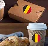 Naklejka flaga Belgii 3,8 x 3,8 cm - naklejka flaga - etykiety na rolce