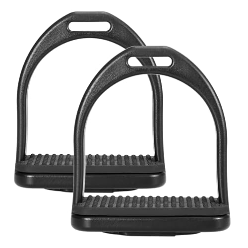 Moofey 2 PCS High Strength Stirrups, Plastic Horse Riding Stirrups with Non Slip Rubber Pad, Horse Riding Tool Accessories for Kids (Small)
