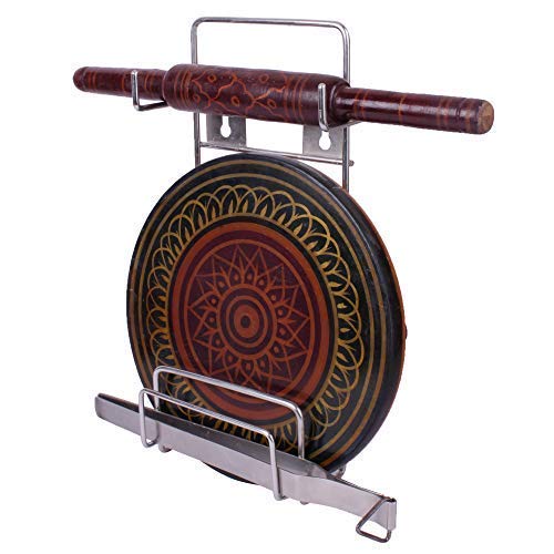 Buy Gehwara Stainless Steel Rolling Board & Pin Holder, Chakla Belan