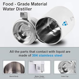 DCHOUSE 1 Gallon 750W Pure Distillation Machine for Home Countertop Table Desktop, 4L Distilled Water