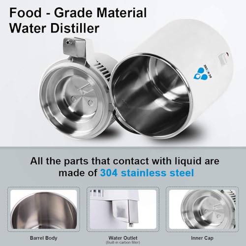 DCHOUSE 1 Gallon 750W Pure Distillation Machine for Home Countertop Table Desktop, 4L Distilled Water