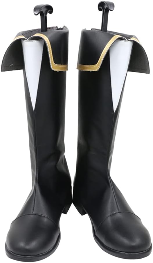 Yuancoser Black and White Folded Cuff Boots Cosplay Shoes C006