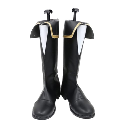 Yuancoser Black and White Folded Cuff Boots Cosplay Shoes C006