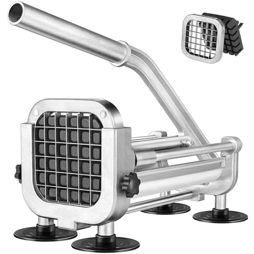 Comparison: Best French Fry Slicer 7 French Fry Cutter, Ruooson Professional Potato Cutter Slicer with 1/2 In Stainless Steel Blades, Great for Whole Potatoes Carrots Cucumbers.