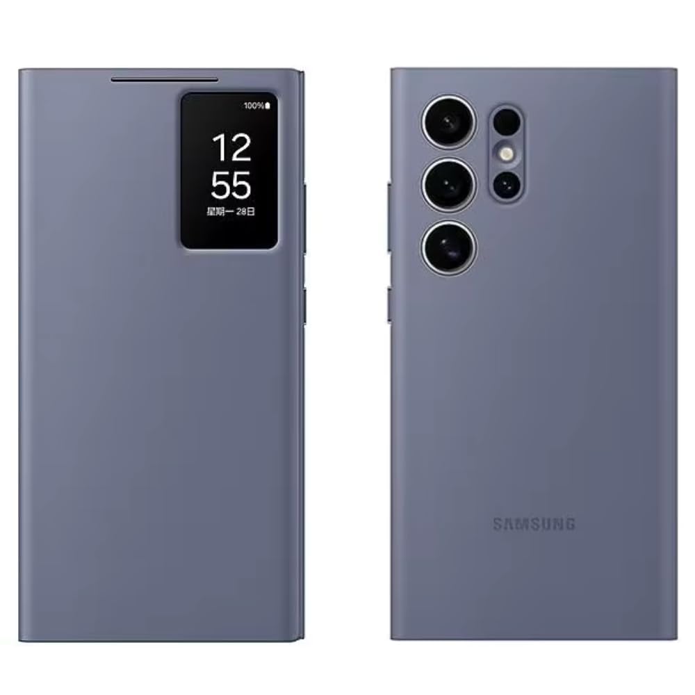 Samsung Galaxy S24 Ultra S-View Wallet Phone Case, Protective Cover with Smart Screen View, Finger Tap Control, Slim Design, Card Holder Pocket (Blue) (B0DH7YGKXC) Amazon Price History, Amazon Price Tracker