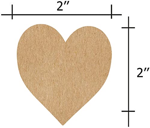 Wootile WOOTILE214 2 Inch Large Natural Kraft Heart Shape Stickers thumb #1