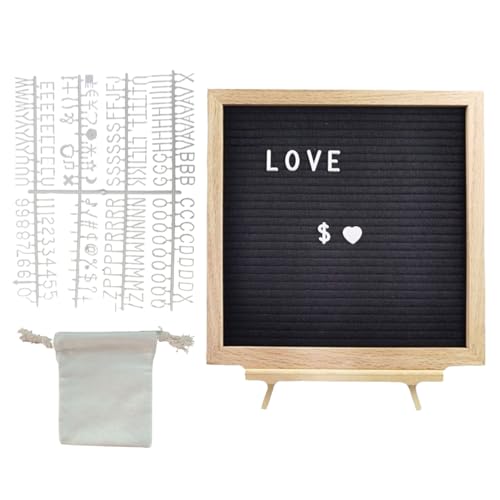 Ruwshuuk Lavagna Con Lettere Nere | Cornice In Legno Con Lettere Feltro Personalizzabile - Lavagna Con Lettere Intercambiabile Decorativa Per Scuola Asilo Ospedale Ristorante Bar Display Messaggi