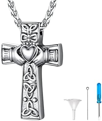 U7 Memorial Ashes Necklace for Men Women, Various Cremation urns Stainless Steel Keepsake Jewellery, Waterproof, Custom Available Chain Length Adjustable