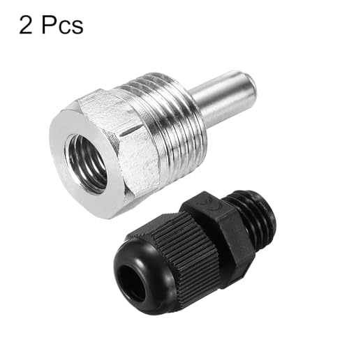 QUARKZMAN 2 Stück 8mm Durchmesser G1/2 Thermowell Schweißfrei Edelstahl 304 Mit Kabelverschraubung 30mm Länge Für Bierfermenter Schwarz