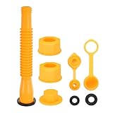 QUARKZMAN Gas Can Spout Ersatz Gas Can Nozzle Flexible Gießdüse Mit Fein/Grobgewindeverschluss Spout Verschlusskappe Gas Can Entlüftungskappe A/B Für Die Meisten 1/2/5/10 Gal Can Gelb