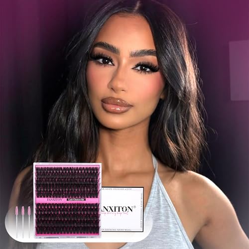 Image of DIY Lash Extension Kit Volume Thick Lash Clusters D Curl 80D+100D 10-16MM Eyelash Extension Kit Individual Lashes Lash Cluster Kit For Beginners (No Glue)