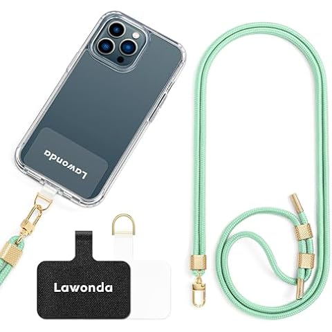 Lawonda Phone Lanyard Universal Crossbody Cell Phone Strap Anti-Theft Adjustable Neck Lanyard 2pcs Phone Patchs Tether Pads Mint Green Cover