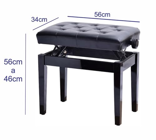 Banco Para Piano C/Regulagem Banqueta luxo sonata 212 preto
