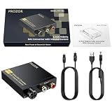 PROZOR Optyczny konwerter koncentryczny na RCA obsługuje 5.1CH Dolby-AC3 z regulacją głośności 192 kHz konwerter DAC optyczny na Phono DAC dekoder do HDTV Blu-ray DVD PS3/4