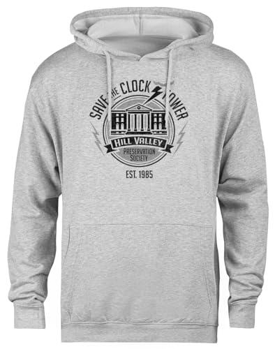Pull à capuche Save The Clock Tower gris un vêtement vintage pour raviver vos souvenirs d enfance